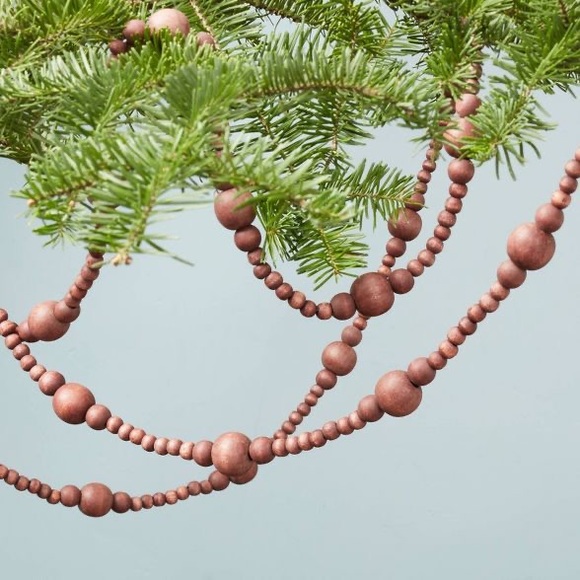 Hearth and Hand Magnolia Wood Brown Bead Christmas Holiday Home Boho Garland - Picture 1 of 3